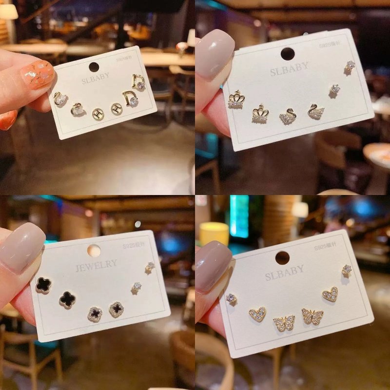 日韩精致小巧甜美轻奢三件套耳钉组合气质小清新百搭日常通勤耳环,饰品/流行首饰/时尚饰品新,耳环,淘宝优惠券,粉丝福利购,淘宝优惠卷