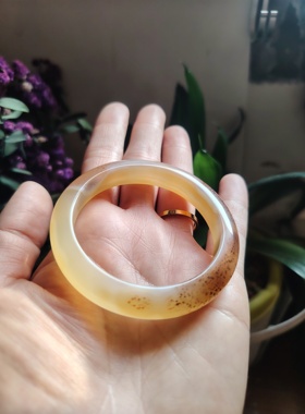 特惠49圈口天然原矿原色无烧无染色豹纹玉髓手镯玛瑙手镯