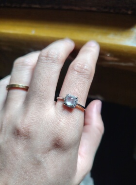 925纯银饰品翡翠A货玻璃体缅料白冰钢炮戒指活口可调节