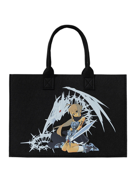 2727WORLD 法老 冰龙少女毛毡托特包国潮美式复古街头