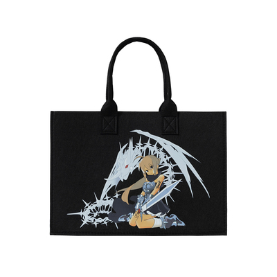 2727WORLD 法老 冰龙少女毛毡托特包国潮美式复古街头