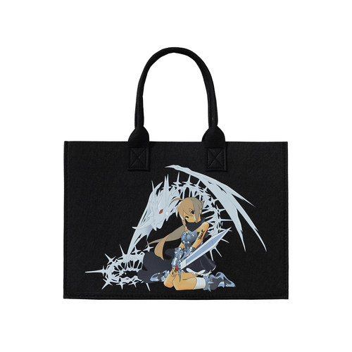 2727WORLD 法老 冰龙少女毛毡托特包国潮美式复古街头