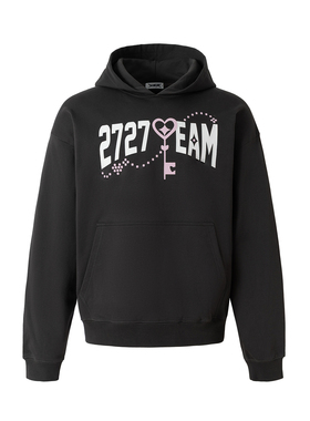 2727WORLD 法老 爱心钥匙印花连帽卫衣国潮美式复古街头