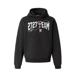 复古街头 爱心钥匙印花连帽卫衣国潮美式 2727WORLD 法老