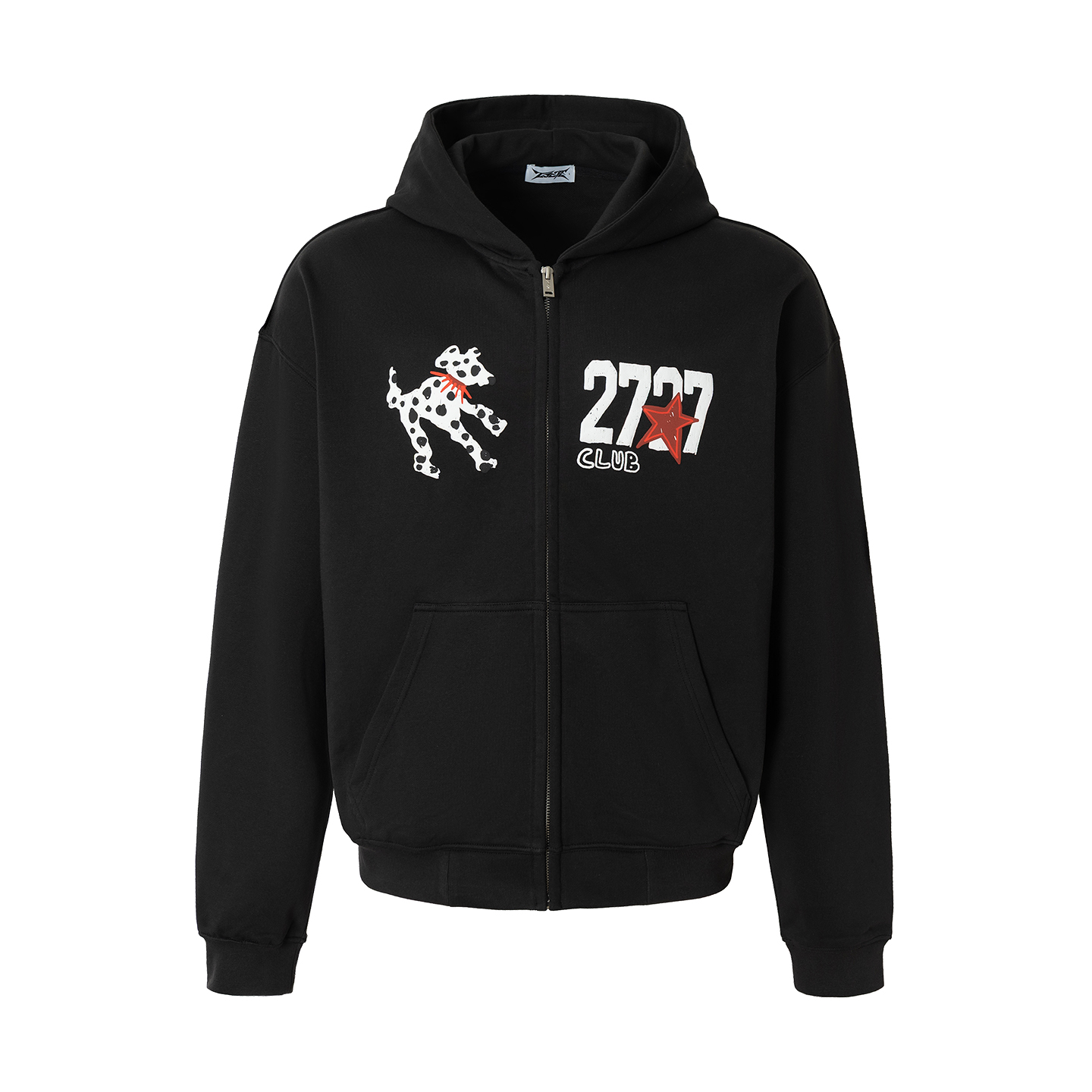 2727WORLD 法老 发泡摇滚斑点狗开衫卫衣国潮美式复古街头