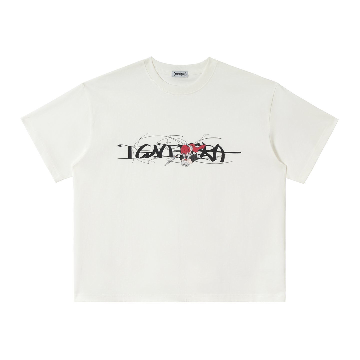 2727WORLD 法老 emo少女印花短袖T恤国潮美式复古街头