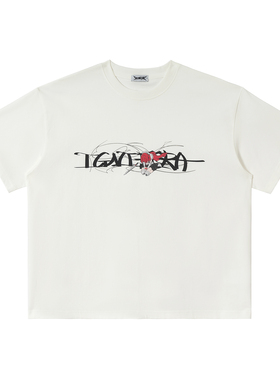 2727WORLD 法老 emo少女印花短袖T恤国潮美式复古街头