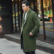 Mùa thu và mùa đông áo khoác len nam mới Phiên bản Hàn Quốc của phần dài áo len lỏng áo len cashmere giản dị nam 907 - Áo len
