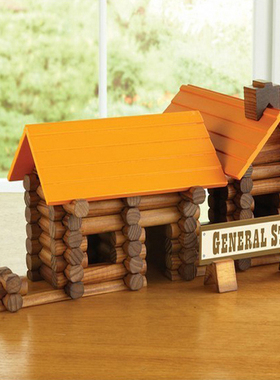 包邮TreeHaus165PCS 建造小木屋儿童原木创意建筑积木外贸玩具