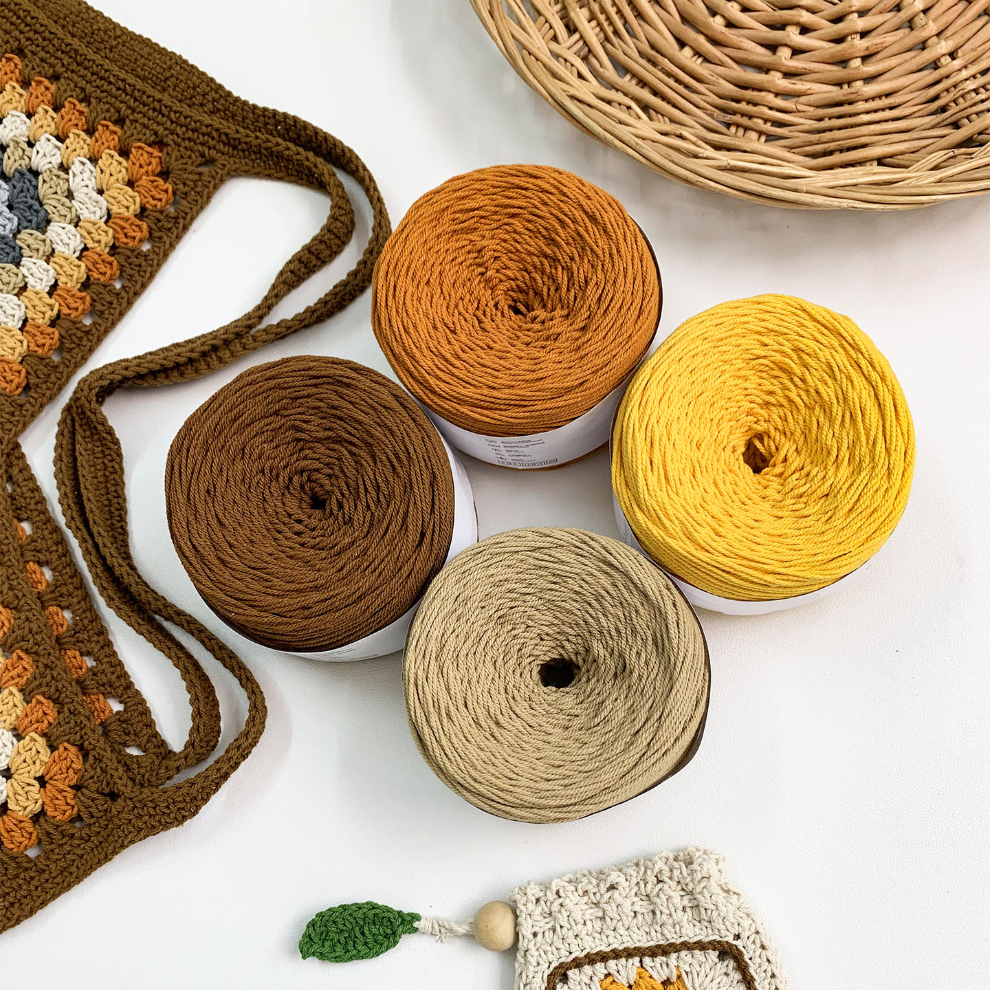 9股棉麻线钩针包包帽子杯垫线