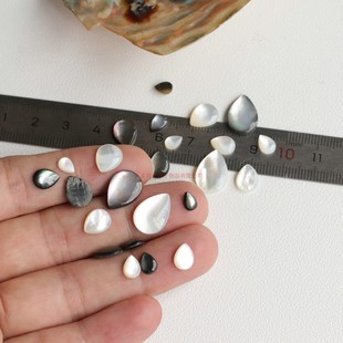 天然贝壳白蝶贝美甲贴片戒面指甲亮片手工DIY古风发簪饰品配件