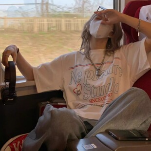 复古圆领胖MM慵懒风半袖 T恤男女早春季 上衣 国潮牌ins短袖 纯棉大码