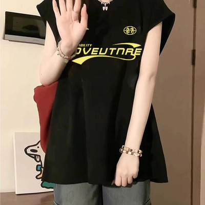 夏季大码美式高街坎肩背心女无袖
