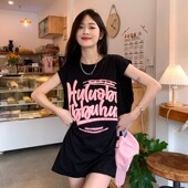 黑色坎肩大码 宽松港味ins背心上衣潮 胖MM中长款 纯棉无袖 T恤女夏季