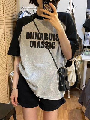 胖MM正肩短袖T恤女遮肉
