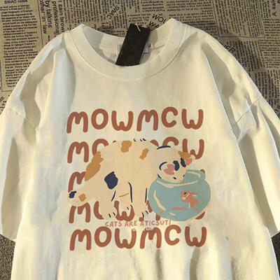 大码重磅纯棉男女复古半袖