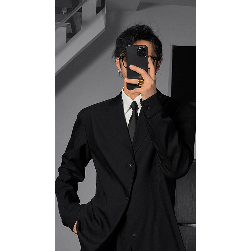LONG DAODAO의 새로운 가을 고품질 여피 틈새 고급 셔츠 스타일의 양복 기질 캐주얼 바지