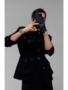 夹克套装 龙叨叨 高级复古炸街猎装 设计款 小众气质炸街 秋冬新款