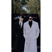 翻领高级感男士 龙叨叨风衣外套男中长款 男款 春秋季 大衣 2023新款