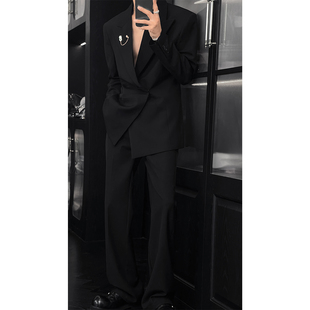 龙叨叨秋季新品高级感气质戗驳领西装套装男高定商务休闲西服西裤