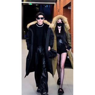 设计感大毛领长款 工装 羽绒服90白鸭绒连帽保暖外套 新品 龙叨叨冬季