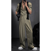 宽松垂感阔腿裤 复古青果领设计感气质衬衫 新品 龙叨叨2024春季