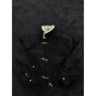 重磅设计款 美式 座山雕外套男潮牌加厚保暖皮衣夹克 新品 龙叨叨冬季