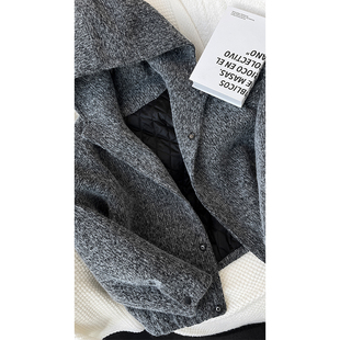 龙叨叨秋冬新品重磅高级感加棉加厚连帽外套简约百搭纯色上衣男