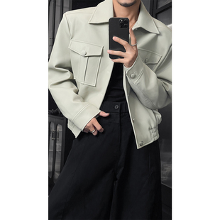 短外套PU皮设计师款 2025早秋新款 秋季 长袖 休闲夹克皮衣 百搭短款