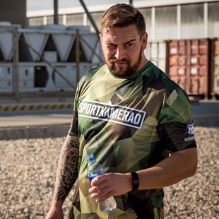 男女 德军军版 军迷体能PT训练服几何迷彩战术T恤户外运动速干短袖