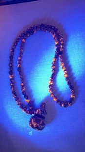 新疆纯天然火焰灵石男女平安扣爆款新中式国风毛衣链新款发光脖挂