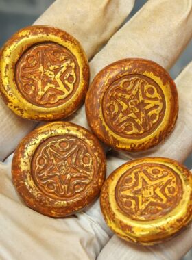 乡下收的稀有五星元宝金饼金锭招财金块旧货老物件古玩收藏单个价