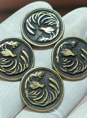 新款复古狮子豹子青古铜色金属扣热卖毛衣休闲西装西服纽扣单个价