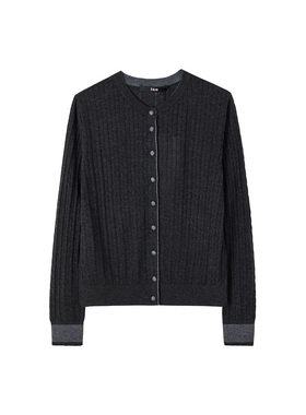 ise“复古回潮”羊毛老钱亲肤针织开衫毛衣K2540817W