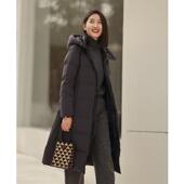 系列加厚深蓝色连帽拉链宽松长款 ise 时髦被子 羽绒服P2441243