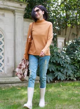 ise“基础之上”系列简约羊毛小高领通勤风上衣卫衣小衫K2441015