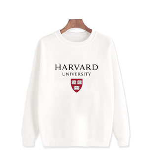 Harvard哈佛大学卫衣男女套头圆领冬季抓绒加厚青少年学生外套潮