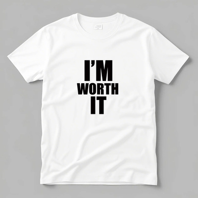 I'MWORTHIT周也同款slogan短袖