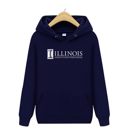 伊利诺伊大学卫衣加厚校服连帽衫
