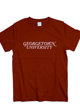 乔治城大学校服Georgetown University短袖T恤夏季纯棉圆领文化衫