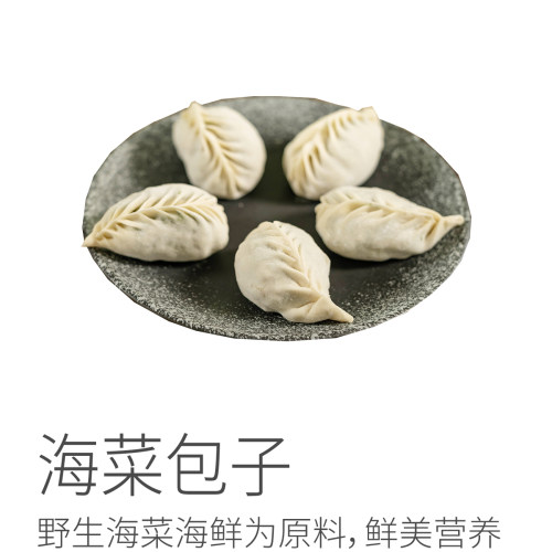 极客农场 海菜包子长岛野生海菜包子蒸包速冻面食素菜包子半成品