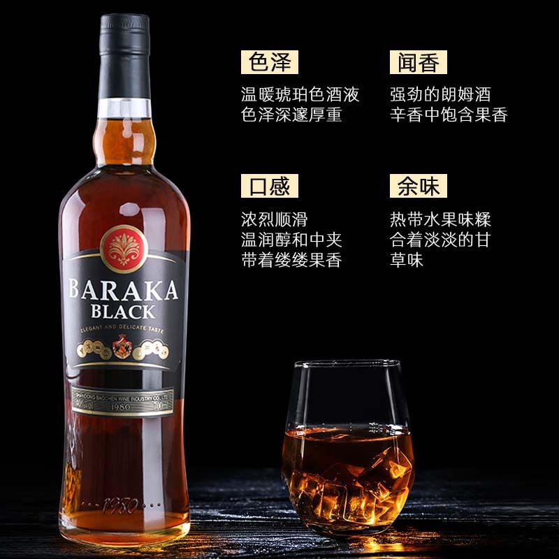 百瑞卡黑朗姆酒调酒烘焙鸡尾酒洋酒调酒基酒莫吉托40度酒吧酒水,酒类,朗姆酒/Rum,淘宝优惠券,粉丝福利购,淘宝优惠卷