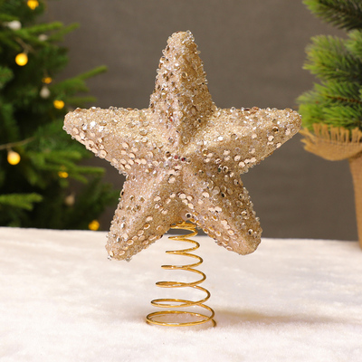 圣诞树顶星发光铁艺五角星led灯