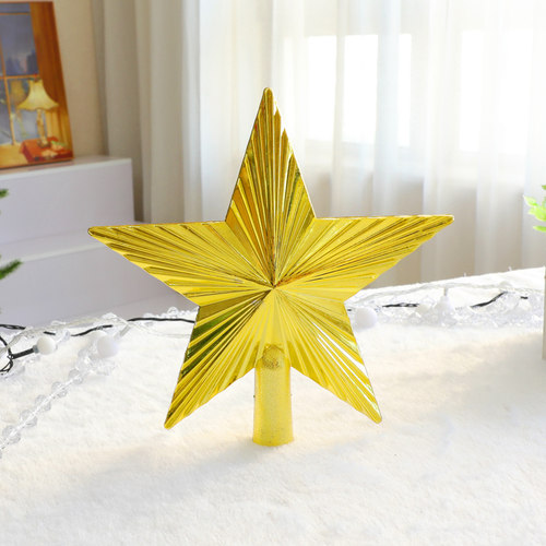 圣诞树树顶星金色节日装饰品