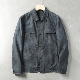 型 休闲工装 复古暗纹 翻领夹克上衣男士 外套 品牌撤柜春装 立体版