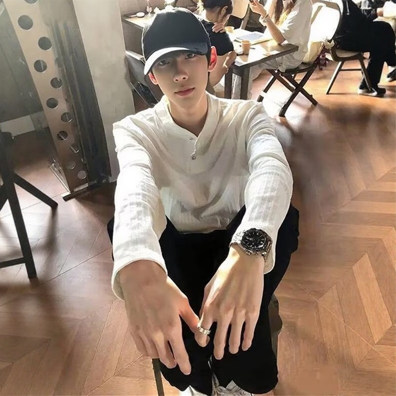 cleanfit白色亨利领长袖t恤男秋季高级感痞帅卫衣正肩内搭打底衫