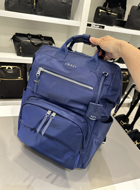 直邮Tumi途明新款男女适用降落伞尼龙配牛皮Irma双肩包41×29×15