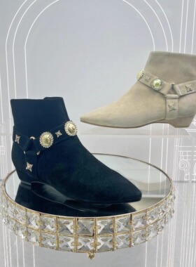 皇冠专柜正品Roberta诺贝达女鞋RA97628尖头时尚饰扣气质时装靴