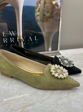 皇冠专柜正品Roberta诺贝达女鞋RL237008秋时尚低跟尖头饰扣单鞋