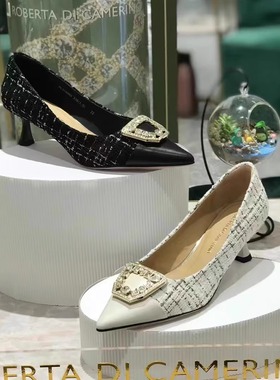 皇冠专柜正品Roberta诺贝达女鞋RL225003秋款中跟小香风通勤单鞋